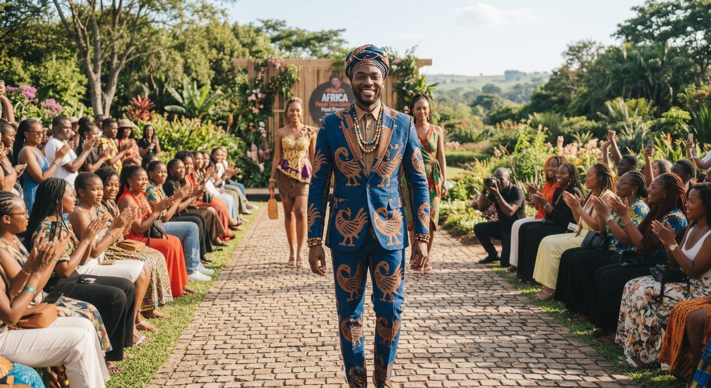 Fato completo em pano africano azul